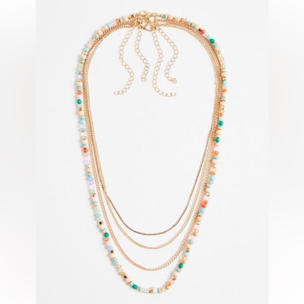 Multicolor Beaded Layered Necklace